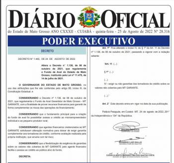 OCB/MT solicita alteração no Fundo de Aval Garantidor - MT Garante
