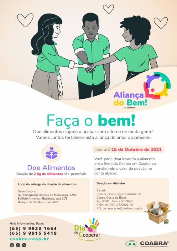 Coabra promove campanha Aliança do Bem para arrecadar alimentos
