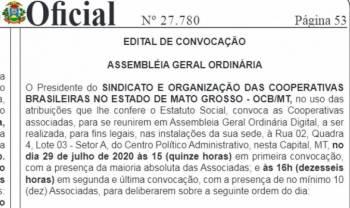 Sistema OCB/MT faz sua 1ª AGO digital