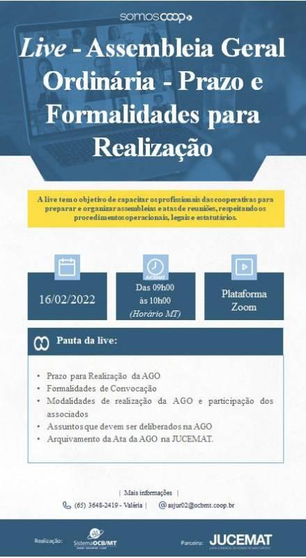Live sobre Assembleia Geral Ordinária nas cooperativas
